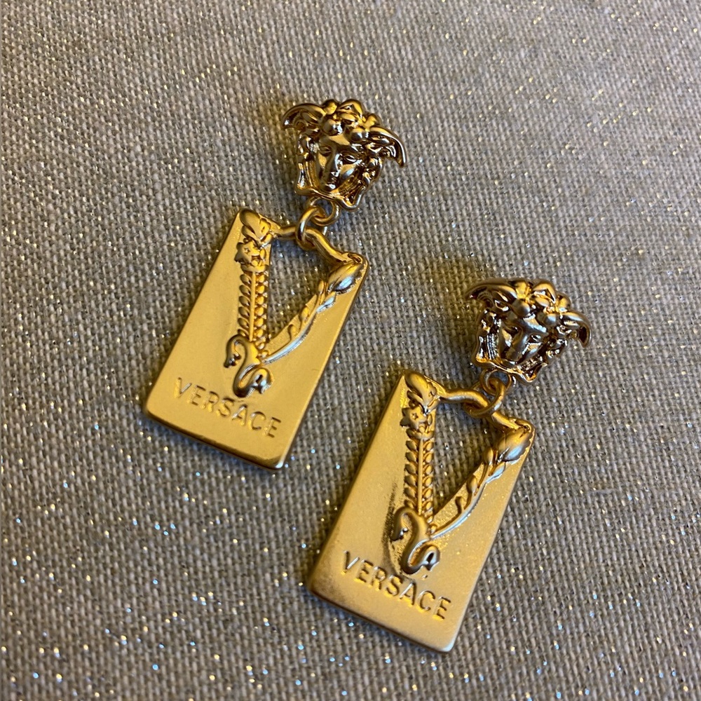 Gold Medusa Earrings